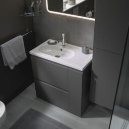 GoodHome Jubba Matt Grey Stone Effect Polyresin Tumbler - thumbnail 4