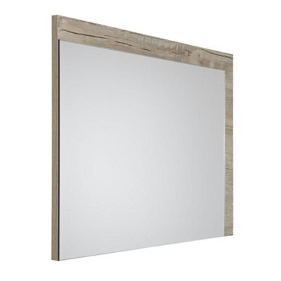 Homestylestore Light Oak Wall Hung Bathroom Mirror 700 X 500mm - image 1