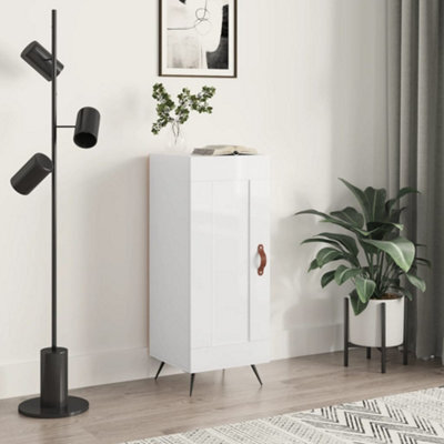 Berkfield Sideboard High Gloss White 34.5X34X90 Cm Engineered Wood - image 1