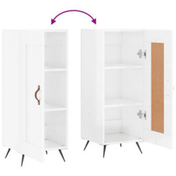 Berkfield Sideboard High Gloss White 34.5X34X90 Cm Engineered Wood - thumbnail 9