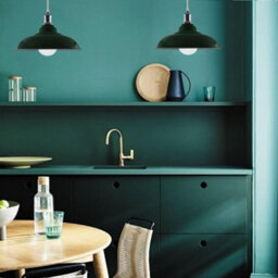 Ledsone Industrial Style Pendant Light Green And Chrome Ceiling Light With Shade - thumbnail 4