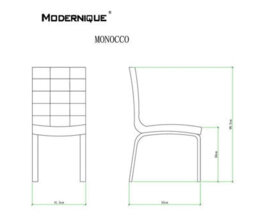 Modernique Monocco Grey Faux Leather Dining Chair Set Of 4 With Chrome Frame - thumbnail 2