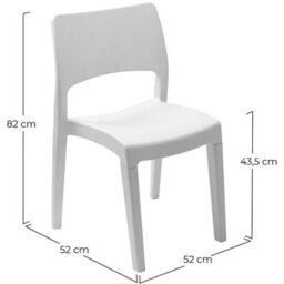 Urbn-Garden 82Cm Height Modern Garden Plastic Chair Set Patio Outdoor Furniture White 2 Pcs - thumbnail 3