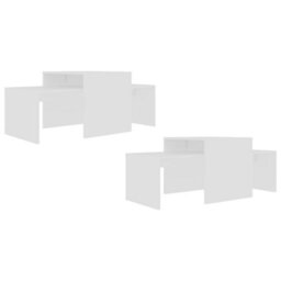 Vidaxl Coffee Table Set White 100X48X40 Cm Engineered Wood Coffee Tables - thumbnail 5