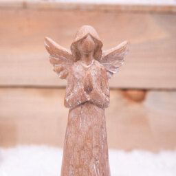 Annibells Carved Wood Effect Christmas Angel Ornament (8119) - Small