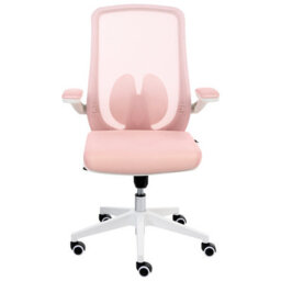Beliani Office Chair Overlord Pastel Pink - thumbnail 4