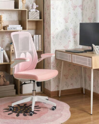 Beliani Office Chair Overlord Pastel Pink - thumbnail 2