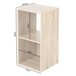 Jane - 2X1 Bookcase - Cube Storage Boxes (Oak) - thumbnail 5