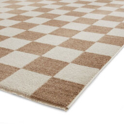 Beige Geometric 10mm Thick Rug, Stain-Resistant Anti-Shed Modern Rug For Bedroom, Living, & Dining Room-60Cm X 230Cm  (Runner) - thumbnail 5