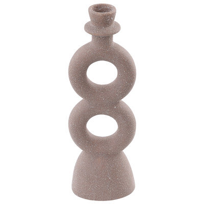Beliani Candle Holder Naousa 23 Cm Ceramic Beige - image 1