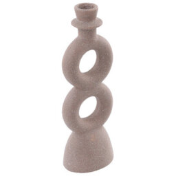 Beliani Candle Holder Naousa 23 Cm Ceramic Beige - thumbnail 4