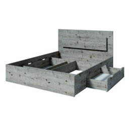 Arte Rustic Oak Wellington Divan Bed 160Cm - Led Headboard & Under-Bed Storage For A Serene, Organised Bedroom - thumbnail 2