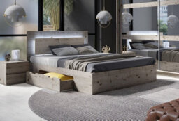 Arte Rustic Oak Wellington Divan Bed 160Cm - Led Headboard & Under-Bed Storage For A Serene, Organised Bedroom - thumbnail 3