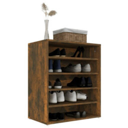 Vidaxl Shoe Cabinet Smoked Oak 60X35X70 Cm Engineered Wood - thumbnail 4