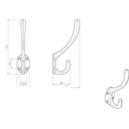 Heavyweight One Piece Hat & Coat Hook 76mm Projection Polished Chrome - thumbnail 3