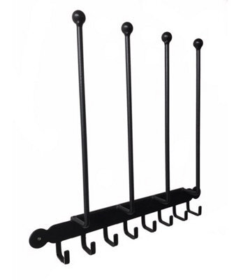 Poppy Forge Wall Fixing Boot Rack - Wellie Stand - Steel - L7.6 X W36.8 X H53.3 Cm - Powder Coated Black - image 1