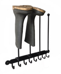 Poppy Forge Wall Fixing Boot Rack - Wellie Stand - Steel - L7.6 X W36.8 X H53.3 Cm - Powder Coated Black - thumbnail 3