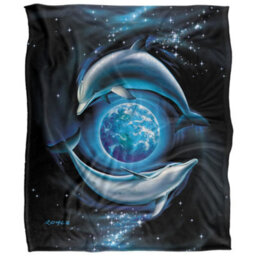 Royce Mcclure Silky Dolphin Planet Supersoft Blanket Multicoloured (152Cm X 127Cm) - thumbnail 1