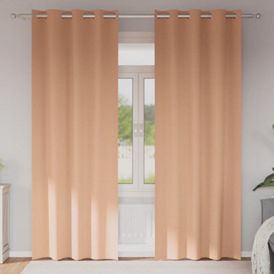 Walplus Curtains With Curtains 2 Pcs Light Brown 260X140Cm Polyester - image 1
