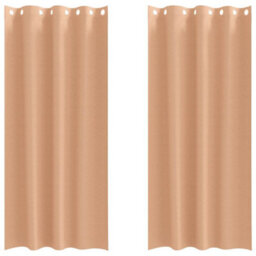 Walplus Curtains With Curtains 2 Pcs Light Brown 260X140Cm Polyester - thumbnail 2