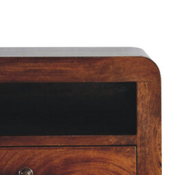Wyld Haus Oristano Chunky Mango Wood Wall-Mounted Bedside Table With Drawer In Chestnut - thumbnail 5