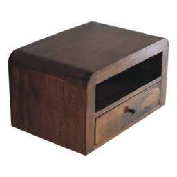 Wyld Haus Oristano Chunky Mango Wood Wall-Mounted Bedside Table With Drawer In Chestnut - thumbnail 6