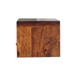 Wyld Haus Oristano Chunky Mango Wood Wall-Mounted Bedside Table With Drawer In Chestnut - thumbnail 9