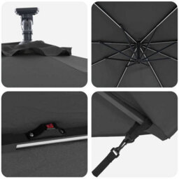 Berkfield Cantilever Banana Parasol Anthracite 294 X 294 X 248 Cm - thumbnail 8