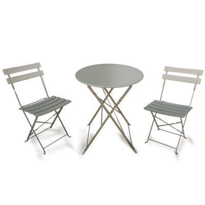 Metal Bistro Bistro Set, Floral Patio Folding Table And Chairs Set Of 2 - image 1