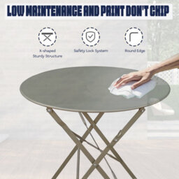 Metal Bistro Bistro Set, Floral Patio Folding Table And Chairs Set Of 2 - thumbnail 6