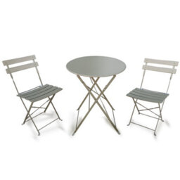 Metal Bistro Bistro Set, Floral Patio Folding Table And Chairs Set Of 2 - thumbnail 1