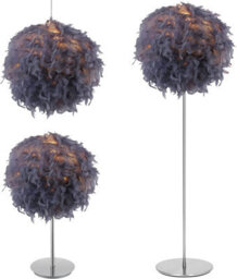 Klass Home Collection 40Cm Grey Feather Light Shade, Lamp Shade For Pendant Ceiling Light, Table Lamp, Floor Lamp - thumbnail 6