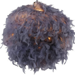 Klass Home Collection 40Cm Grey Feather Light Shade, Lamp Shade For Pendant Ceiling Light, Table Lamp, Floor Lamp - thumbnail 2