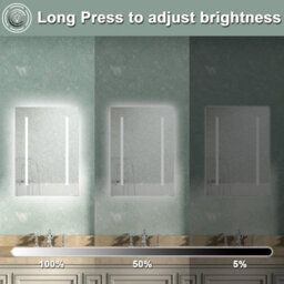 AVER-GROWTH Led Bathroom Mirror Cabinet With Shaver Socket, Dimmable Light, Anti-Fog Demister, Touch/wall Switch, Brightness Memory, 600X800mm - thumbnail 2