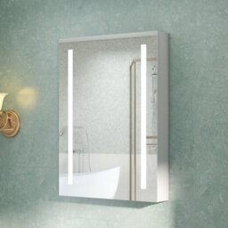 AVER-GROWTH Led Bathroom Mirror Cabinet With Shaver Socket, Dimmable Light, Anti-Fog Demister, Touch/wall Switch, Brightness Memory, 600X800mm - thumbnail 1
