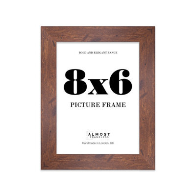 "20X20"" Walnut Picture Frame - 20X20"" Square Frame With 19X19"" Mount For 20X20""/19X19"" Pictures Moderrn Style Thin Edge, 1 Pack" - image 1