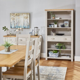 The Furniture Market Cotswold Grey Painted Tall Large Bookcase With Drawer - thumbnail 5