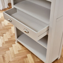 The Furniture Market Cotswold Grey Painted Tall Large Bookcase With Drawer - thumbnail 8