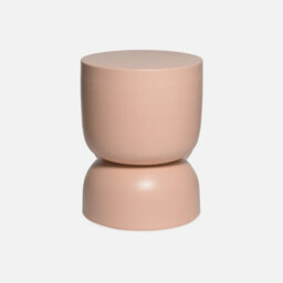 Sweeek - Side Table End Table Metal Bedside Table Diam.32 X H42Cm Madi Nude 32X32X42 Cm - thumbnail 1