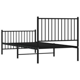Berkfield Metal Bed Frame With Headboard And Footboard Black 90X200 Cm - thumbnail 7