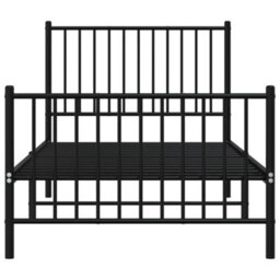 Berkfield Metal Bed Frame With Headboard And Footboard Black 90X200 Cm - thumbnail 5