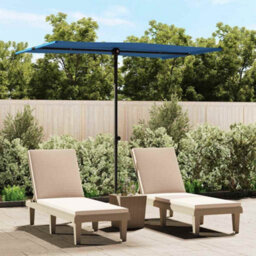 Walplus Garden Parasol With Aluminium Pole 2X1.5 M Azure Blue - thumbnail 1
