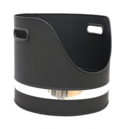 Dibor Pewter Handled Free Standing Companion Set With Black And Nickel Log Bucket - thumbnail 5