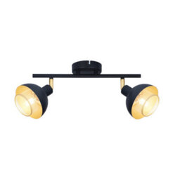 Luminosa Lighting Luminosa Savio Twin Ceiling Spotlight Matt Black, Gold 2Xe14 - thumbnail 2