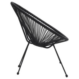 Berkfield 3 Piece Outdoor Dining Set Pvc Rattan Black - thumbnail 7