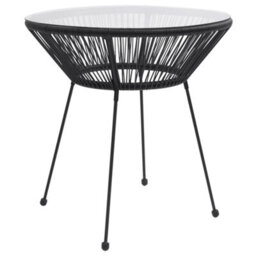 Berkfield 3 Piece Outdoor Dining Set Pvc Rattan Black - thumbnail 4