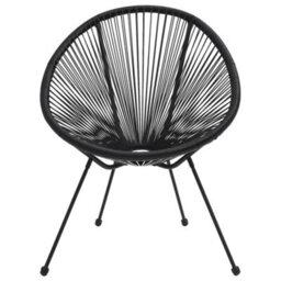Berkfield 3 Piece Outdoor Dining Set Pvc Rattan Black - thumbnail 6