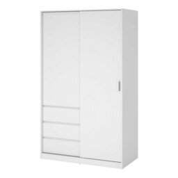 Wyld Haus Budapest White Wooden Wardrobe 2 Doors 3 Drawers - thumbnail 5