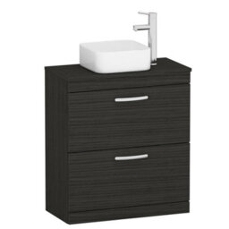 Royal Bathrooms 800mm Floor Standing Vanity Unit 2 Drawer Hale Black & Countertop Basin - Elena - thumbnail 4