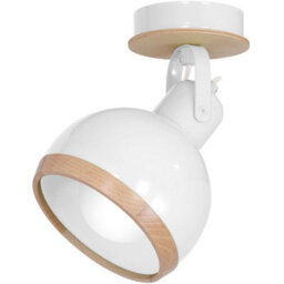 Milagro Oval Contemporary Wall Lamp Hand Made From Quality White Metal And Fsc Accredited Wood Holds 1Xe27 Bulb - thumbnail 2